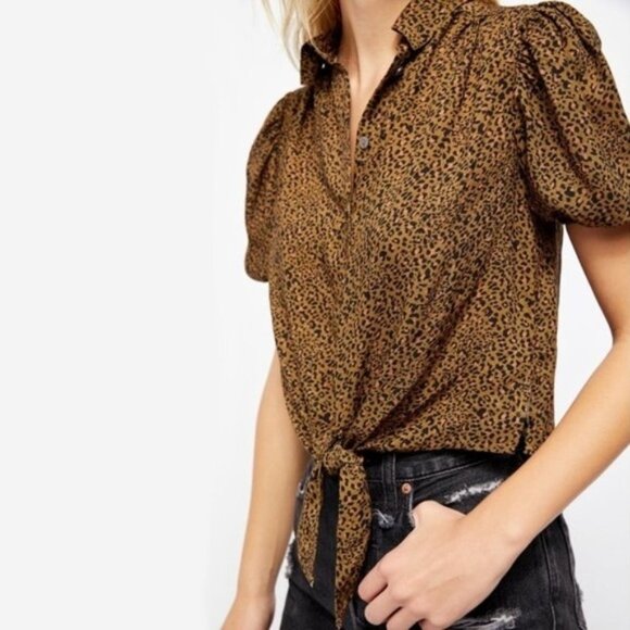 Free People Leopard Print Blouse - Picture 11 of 16